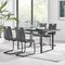 Armen Living Fenton and Pacific 5 Piece Modern Rectangular Dining Set with Black Base in Black Melamine Wood SETFEDI5PCGR - alternate 5